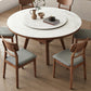 Modern Dining Round Table Dining Sintered Stone Table for Restaurant with Wood Legs Clearhalo 'Dining Tables & Seating' 'Dining Tables' 'dining_table' 'furn' 'furn_dining_table' 'Furniture' 'furniture_dining_table' 'Kitchen & Dining Furniture' 'kitchen' 'kitchen_dining_table' 5032951