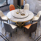 Nordic Glam Dining Round Table Dining Sintered Stone Table for Restaurant with Metal Legs White Without Chairs Clearhalo 'Dining Tables & Seating' 'Dining Tables' 'dining_table' 'furn' 'furn_dining_table' 'Furniture' 'furniture_dining_table' 'Kitchen & Dining Furniture' 'kitchen' 'kitchen_dining_table' 5032961