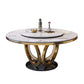Nordic Glam Dining Round Table Dining Sintered Stone Table for Restaurant with Metal Legs Clearhalo 'Dining Tables & Seating' 'Dining Tables' 'dining_table' 'furn' 'furn_dining_table' 'Furniture' 'furniture_dining_table' 'Kitchen & Dining Furniture' 'kitchen' 'kitchen_dining_table' 5032964
