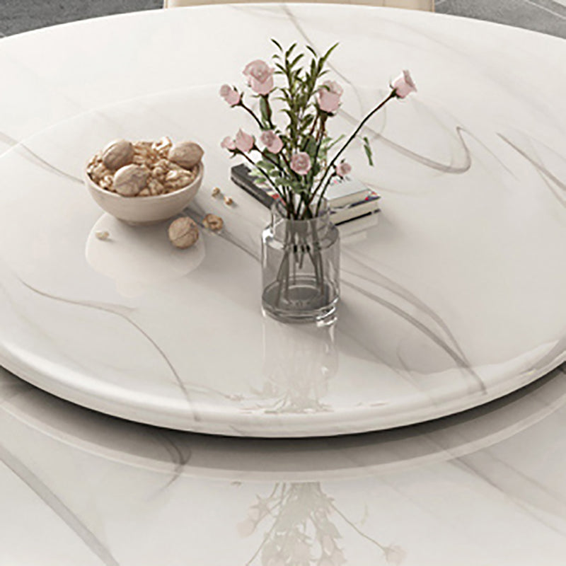 Nordic Glam Dining Round Table Dining Sintered Stone Table for Restaurant with Metal Legs Clearhalo 'Dining Tables & Seating' 'Dining Tables' 'dining_table' 'furn' 'furn_dining_table' 'Furniture' 'furniture_dining_table' 'Kitchen & Dining Furniture' 'kitchen' 'kitchen_dining_table' 5032965