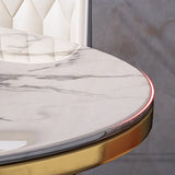 Nordic Glam Dining Round Table Dining Sintered Stone Table for Restaurant with Metal Legs Clearhalo 'Dining Tables & Seating' 'Dining Tables' 'dining_table' 'furn' 'furn_dining_table' 'Furniture' 'furniture_dining_table' 'Kitchen & Dining Furniture' 'kitchen' 'kitchen_dining_table' 5032966