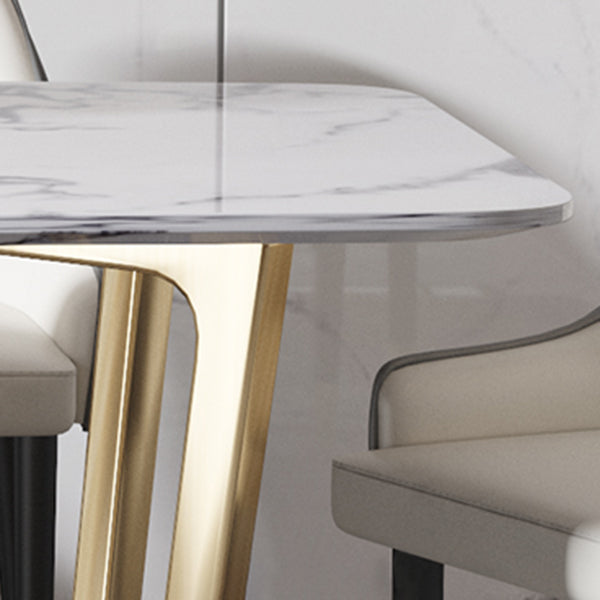 Luxury Marble Top Dining Table Rectangle Indoor Table with Trestle Base Clearhalo 'Dining Tables & Seating' 'Dining Tables' 'dining_table' 'furn' 'furn_dining_table' 'Furniture' 'furniture_dining_table' 'Kitchen & Dining Furniture' 'kitchen' 'kitchen_dining_table' 5032975