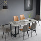 Industrial Grey Table for Restaurant Rectangle Dining Table with Double Pedestal Clearhalo 'Dining Tables & Seating' 'Dining Tables' 'dining_table' 'furn' 'furn_dining_table' 'Furniture' 'furniture_dining_table' 'Kitchen & Dining Furniture' 'kitchen' 'kitchen_dining_table' 5033041