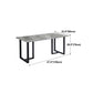 Industrial Grey Table for Restaurant Rectangle Dining Table with Double Pedestal Clearhalo 'Dining Tables & Seating' 'Dining Tables' 'dining_table' 'furn' 'furn_dining_table' 'Furniture' 'furniture_dining_table' 'Kitchen & Dining Furniture' 'kitchen' 'kitchen_dining_table' 5033046
