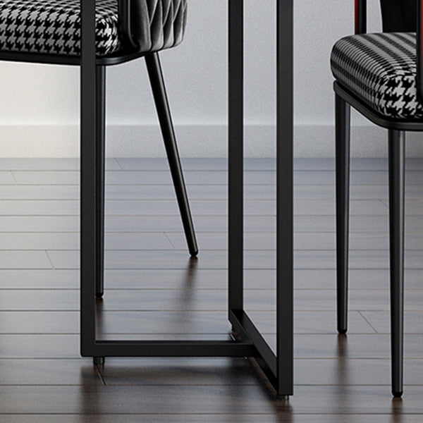 Industrial Black Table for Restaurant Rectangle Dining Table with Double Pedestal Clearhalo 'Dining Tables & Seating' 'Dining Tables' 'dining_table' 'furn' 'furn_dining_table' 'Furniture' 'furniture_dining_table' 'Kitchen & Dining Furniture' 'kitchen' 'kitchen_dining_table' 5033057