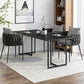 Industrial Black Table for Restaurant Rectangle Dining Table with Double Pedestal Clearhalo 'Dining Tables & Seating' 'Dining Tables' 'dining_table' 'furn' 'furn_dining_table' 'Furniture' 'furniture_dining_table' 'Kitchen & Dining Furniture' 'kitchen' 'kitchen_dining_table' 5033059