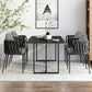 Industrial Black Table for Restaurant Rectangle Dining Table with Double Pedestal Clearhalo 'Dining Tables & Seating' 'Dining Tables' 'dining_table' 'furn' 'furn_dining_table' 'Furniture' 'furniture_dining_table' 'Kitchen & Dining Furniture' 'kitchen' 'kitchen_dining_table' 5033061