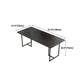 Industrial Black Table for Restaurant Rectangle Dining Table with Double Pedestal Clearhalo 'Dining Tables & Seating' 'Dining Tables' 'dining_table' 'furn' 'furn_dining_table' 'Furniture' 'furniture_dining_table' 'Kitchen & Dining Furniture' 'kitchen' 'kitchen_dining_table' 5033063