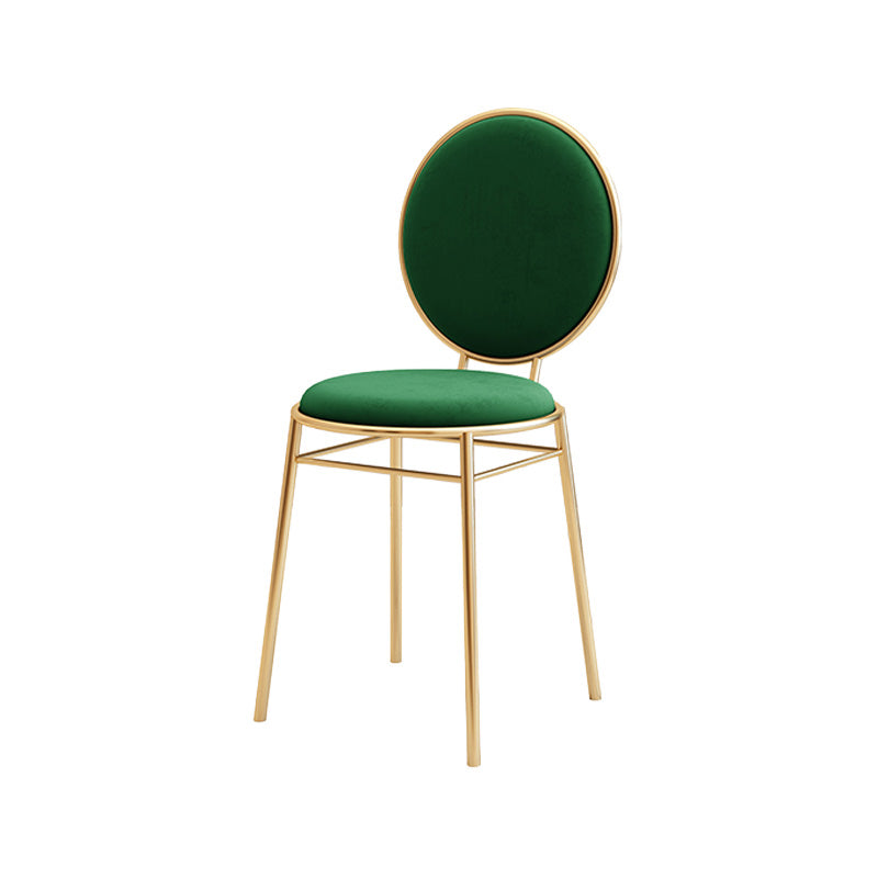 Glam Style Side Chair Upholstered King Louis Back Armless Dining Chair Blackish Green 1 Piece Clearhalo 'Dining Chairs' 'Dining Tables & Seating' 'dining_chair' 'furn' 'furn_dining_chair' 'Furniture' 'furniture_dining_chair' 'Kitchen & Dining Furniture' 5033075