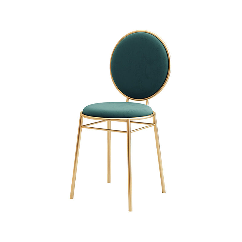 Glam Style Side Chair Upholstered King Louis Back Armless Dining Chair Peacock Blue 1 Piece Clearhalo 'Dining Chairs' 'Dining Tables & Seating' 'dining_chair' 'furn' 'furn_dining_chair' 'Furniture' 'furniture_dining_chair' 'Kitchen & Dining Furniture' 5033087