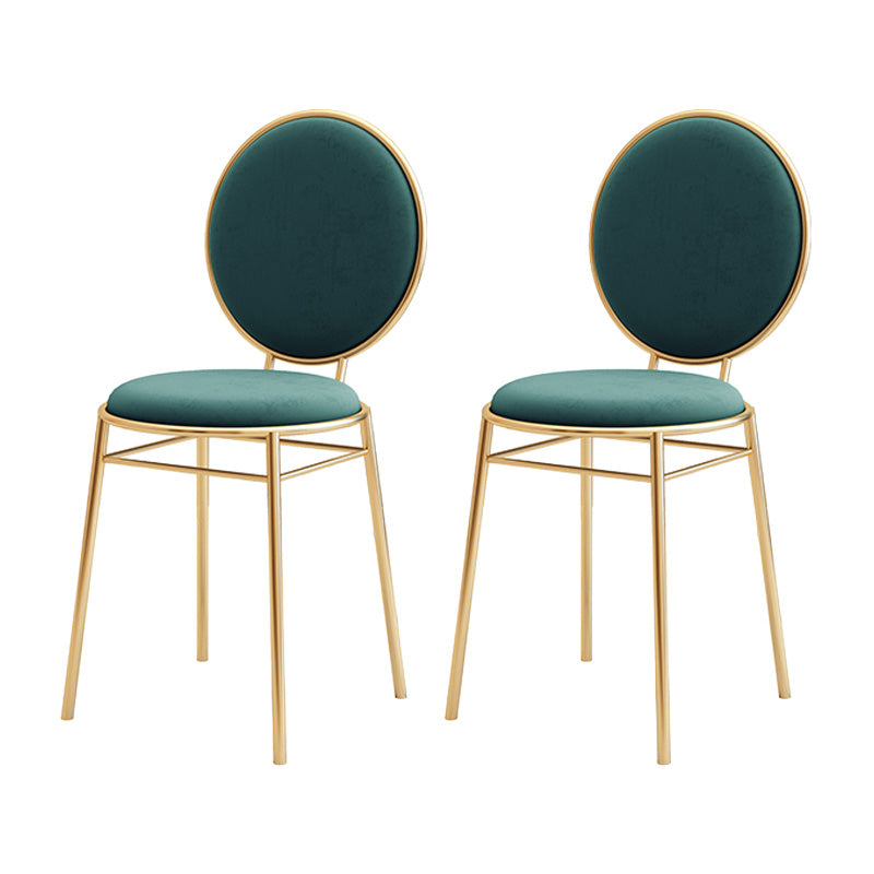 Glam Style Side Chair Upholstered King Louis Back Armless Dining Chair Peacock Blue 2 Piece Set Clearhalo 'Dining Chairs' 'Dining Tables & Seating' 'dining_chair' 'furn' 'furn_dining_chair' 'Furniture' 'furniture_dining_chair' 'Kitchen & Dining Furniture' 5033089