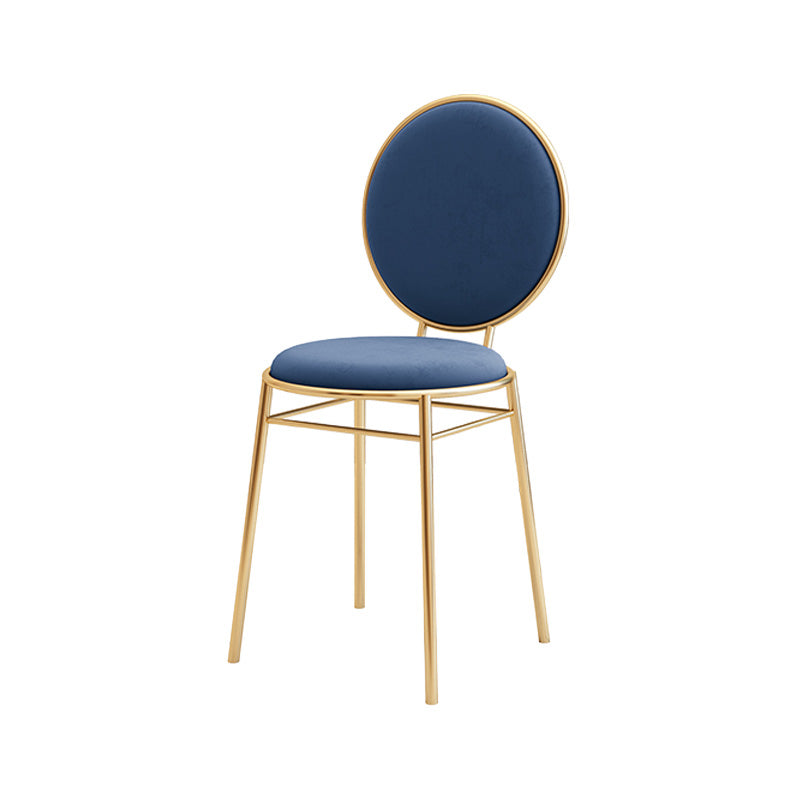 Glam Style Side Chair Upholstered King Louis Back Armless Dining Chair Blue 1 Piece Clearhalo 'Dining Chairs' 'Dining Tables & Seating' 'dining_chair' 'furn' 'furn_dining_chair' 'Furniture' 'furniture_dining_chair' 'Kitchen & Dining Furniture' 5033095