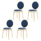 Glam Style Side Chair Upholstered King Louis Back Armless Dining Chair Blue 4 Piece Set Clearhalo 'Dining Chairs' 'Dining Tables & Seating' 'dining_chair' 'furn' 'furn_dining_chair' 'Furniture' 'furniture_dining_chair' 'Kitchen & Dining Furniture' 5033097
