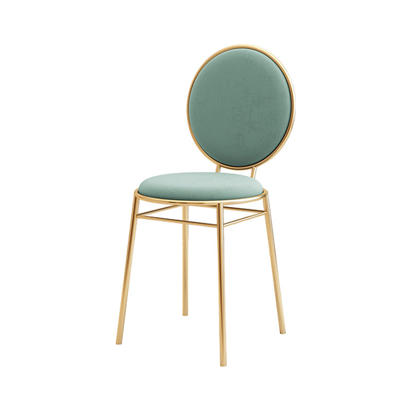 Glam Style Side Chair Upholstered King Louis Back Armless Dining Chair Green 1 Piece Clearhalo 'Dining Chairs' 'Dining Tables & Seating' 'dining_chair' 'furn' 'furn_dining_chair' 'Furniture' 'furniture_dining_chair' 'Kitchen & Dining Furniture' 5033098
