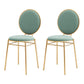 Glam Style Side Chair Upholstered King Louis Back Armless Dining Chair Green 2 Piece Set Clearhalo 'Dining Chairs' 'Dining Tables & Seating' 'dining_chair' 'furn' 'furn_dining_chair' 'Furniture' 'furniture_dining_chair' 'Kitchen & Dining Furniture' 5033099