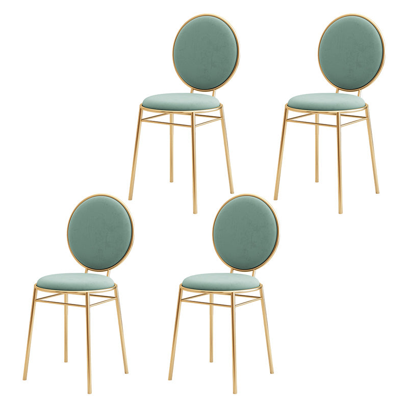 Glam Style Side Chair Upholstered King Louis Back Armless Dining Chair Green 4 Piece Set Clearhalo 'Dining Chairs' 'Dining Tables & Seating' 'dining_chair' 'furn' 'furn_dining_chair' 'Furniture' 'furniture_dining_chair' 'Kitchen & Dining Furniture' 5033100
