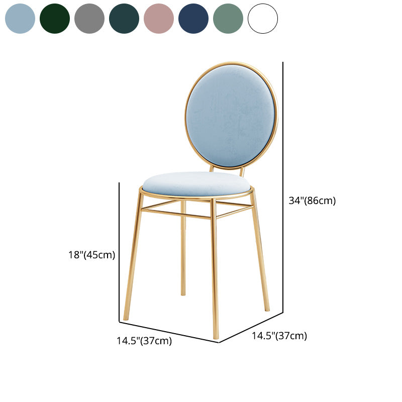 Glam Style Side Chair Upholstered King Louis Back Armless Dining Chair Clearhalo 'Dining Chairs' 'Dining Tables & Seating' 'dining_chair' 'furn' 'furn_dining_chair' 'Furniture' 'furniture_dining_chair' 'Kitchen & Dining Furniture' 5033106