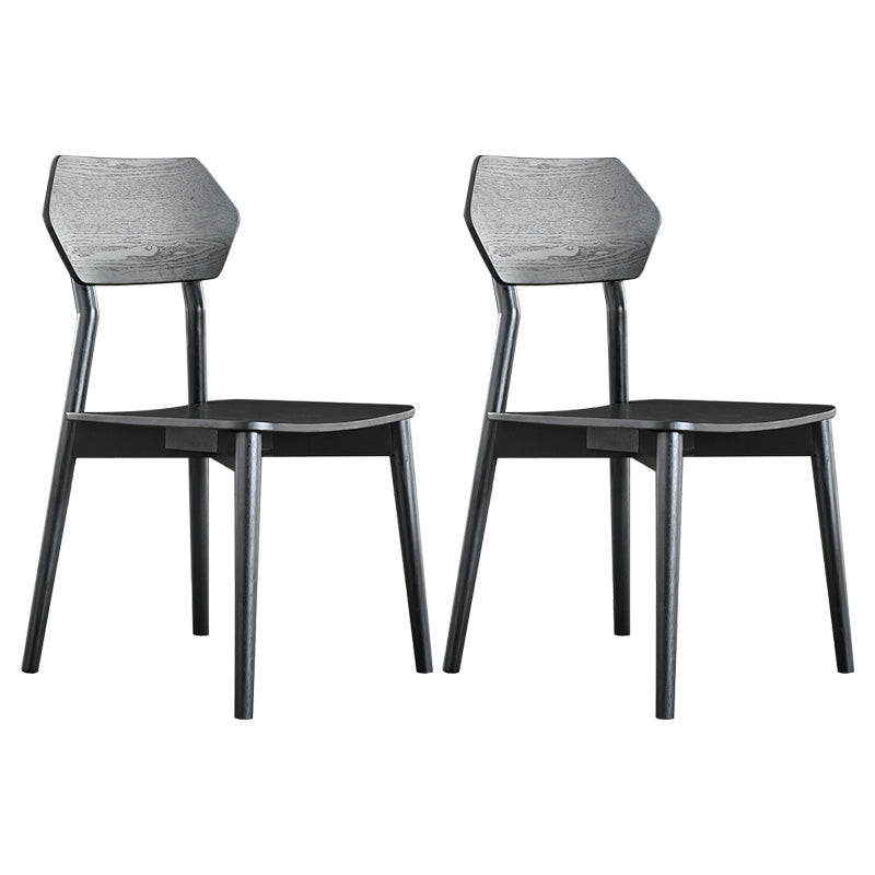 Armless Dining Room Chairs Modern Solid Wood Side Chairs for Dining Room Black 2 Piece Set Clearhalo 'Dining Chairs' 'Dining Tables & Seating' 'dining_chair' 'furn' 'furn_dining_chair' 'Furniture' 'furniture_dining_chair' 'Kitchen & Dining Furniture' 5033108