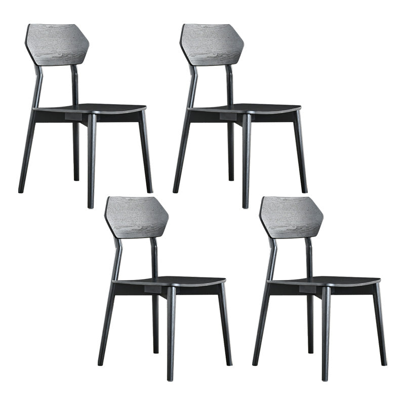 Armless Dining Room Chairs Modern Solid Wood Side Chairs for Dining Room Black 4 Piece Set Clearhalo 'Dining Chairs' 'Dining Tables & Seating' 'dining_chair' 'furn' 'furn_dining_chair' 'Furniture' 'furniture_dining_chair' 'Kitchen & Dining Furniture' 5033109