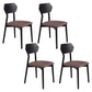 Armless Dining Room Chairs Modern Solid Wood Side Chairs for Dining Room Black-Brown 4 Piece Set Clearhalo 'Dining Chairs' 'Dining Tables & Seating' 'dining_chair' 'furn' 'furn_dining_chair' 'Furniture' 'furniture_dining_chair' 'Kitchen & Dining Furniture' 5033113