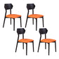 Armless Dining Room Chairs Modern Solid Wood Side Chairs for Dining Room Black-Orange 4 Piece Set Clearhalo 'Dining Chairs' 'Dining Tables & Seating' 'dining_chair' 'furn' 'furn_dining_chair' 'Furniture' 'furniture_dining_chair' 'Kitchen & Dining Furniture' 5033117