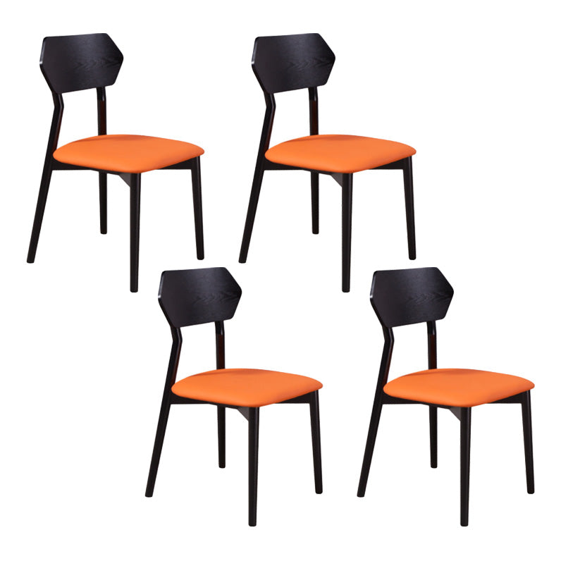 Armless Dining Room Chairs Modern Solid Wood Side Chairs for Dining Room Black-Orange 4 Piece Set Clearhalo 'Dining Chairs' 'Dining Tables & Seating' 'dining_chair' 'furn' 'furn_dining_chair' 'Furniture' 'furniture_dining_chair' 'Kitchen & Dining Furniture' 5033117