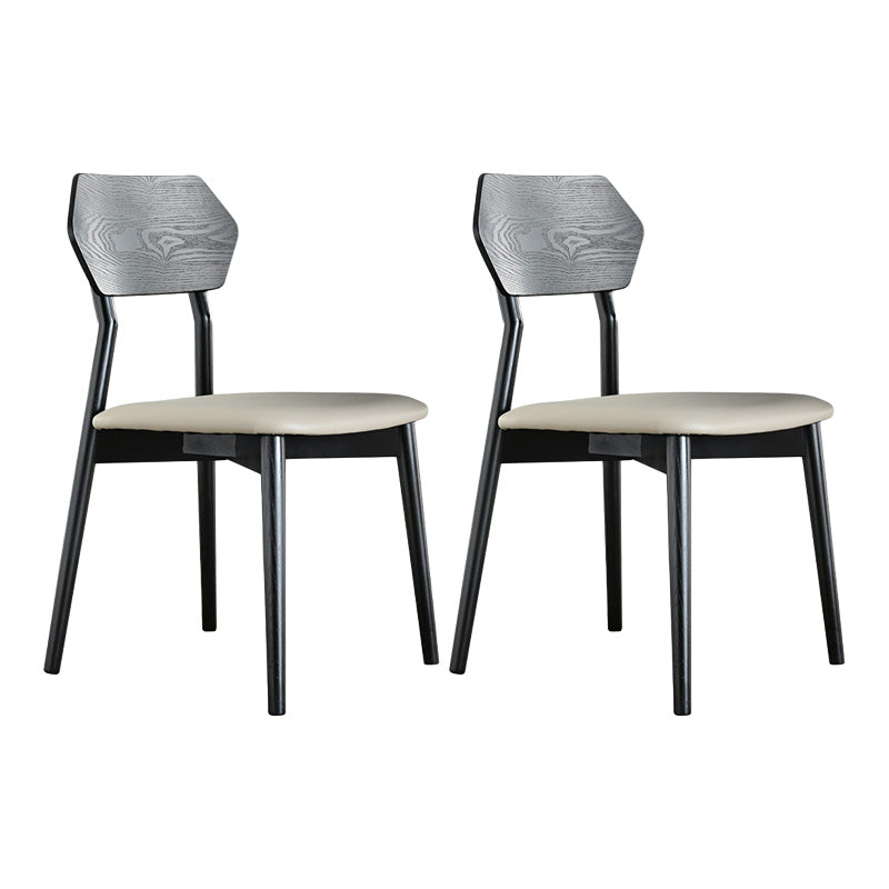 Armless Dining Room Chairs Modern Solid Wood Side Chairs for Dining Room Black Gray 2 Piece Set Clearhalo 'Dining Chairs' 'Dining Tables & Seating' 'dining_chair' 'furn' 'furn_dining_chair' 'Furniture' 'furniture_dining_chair' 'Kitchen & Dining Furniture' 5033119