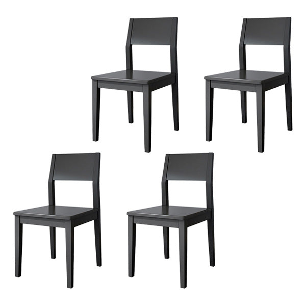 Dining Room Side Chairs Modern Solid Wood Kitchen Chair for Home Matte Black 4 Piece Set Clearhalo 'Dining Chairs' 'Dining Tables & Seating' 'dining_chair' 'furn' 'furn_dining_chair' 'Furniture' 'furniture_dining_chair' 'Kitchen & Dining Furniture' 5033143