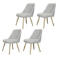 Glam Style Side Chair Upholstered Armless Dining Chair for Dining Room Grey-Gold 4 Piece Set Clearhalo 'Dining Chairs' 'Dining Tables & Seating' 'dining_chair' 'furn' 'furn_dining_chair' 'Furniture' 'furniture_dining_chair' 'Kitchen & Dining Furniture' 5033167