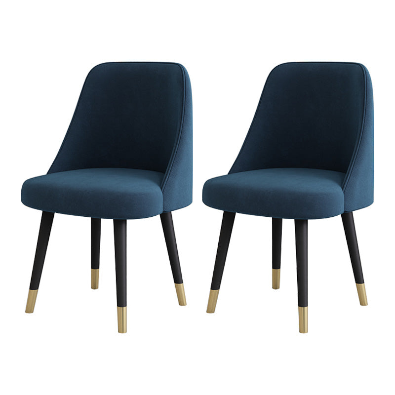 Glam Style Side Chair Upholstered Armless Dining Chair for Dining Room Blue-Black 2 Piece Set Clearhalo 'Dining Chairs' 'Dining Tables & Seating' 'dining_chair' 'furn' 'furn_dining_chair' 'Furniture' 'furniture_dining_chair' 'Kitchen & Dining Furniture' 5033169