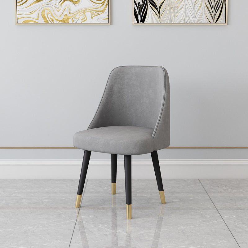 Glam Style Side Chair Upholstered Armless Dining Chair for Dining Room Black-Gray 1 Piece Clearhalo 'Dining Chairs' 'Dining Tables & Seating' 'dining_chair' 'furn' 'furn_dining_chair' 'Furniture' 'furniture_dining_chair' 'Kitchen & Dining Furniture' 5033177