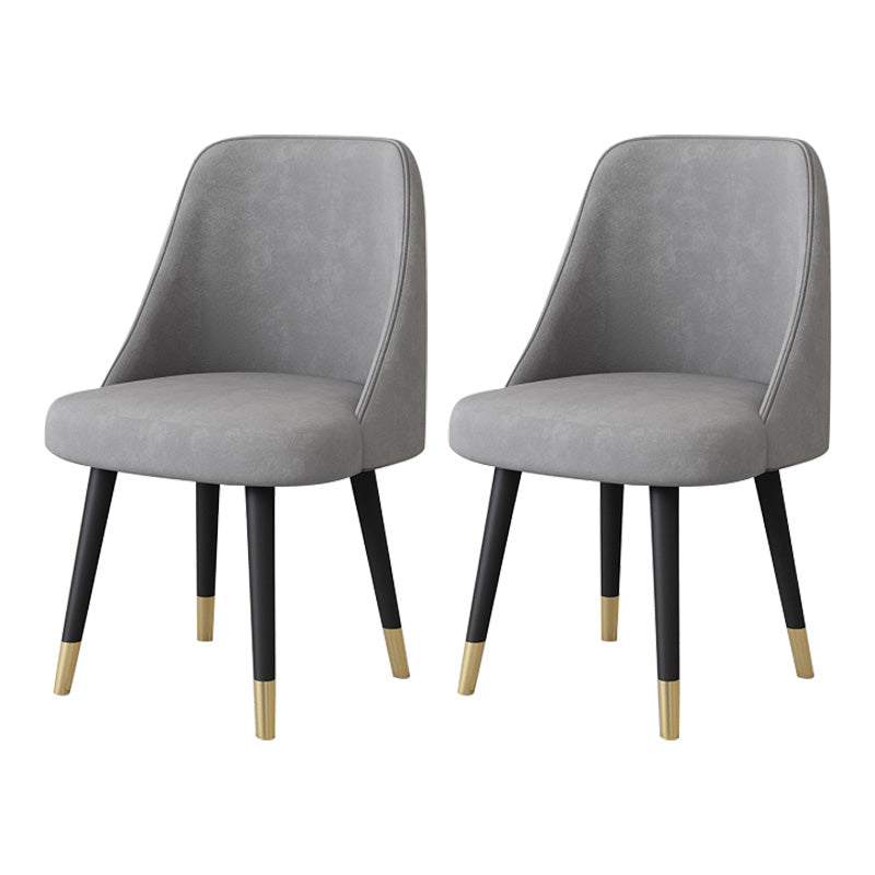 Glam Style Side Chair Upholstered Armless Dining Chair for Dining Room Black-Gray 2 Piece Set Clearhalo 'Dining Chairs' 'Dining Tables & Seating' 'dining_chair' 'furn' 'furn_dining_chair' 'Furniture' 'furniture_dining_chair' 'Kitchen & Dining Furniture' 5033178