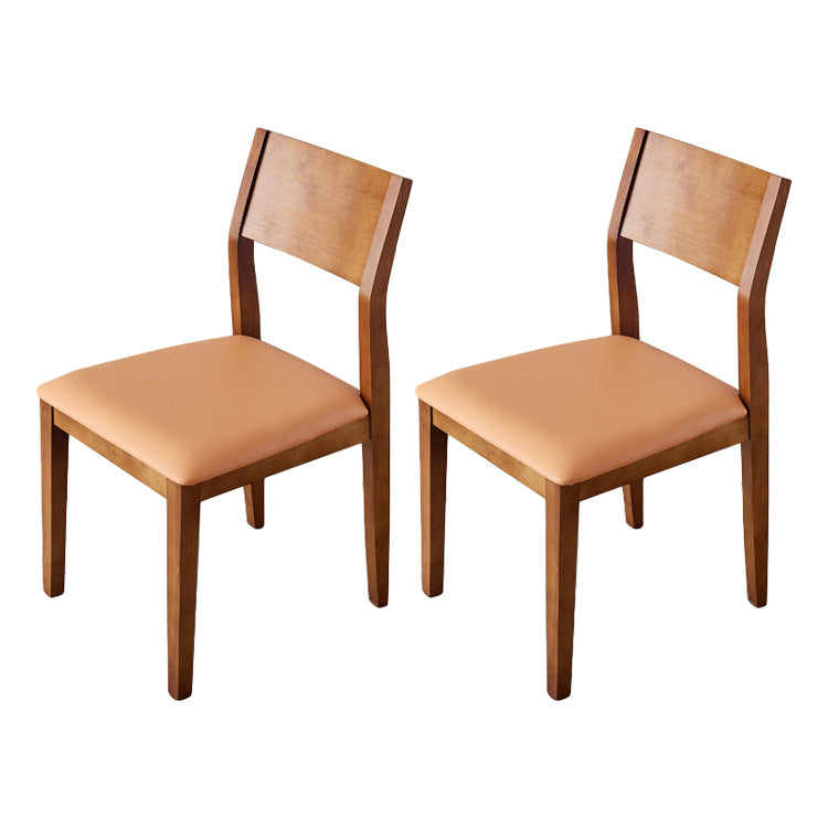 Armless Kitchen Chairs Modern Solid Wood Side Chairs for Dining Room Orange 2 Piece Set Clearhalo 'Dining Chairs' 'Dining Tables & Seating' 'dining_chair' 'furn' 'furn_dining_chair' 'Furniture' 'furniture_dining_chair' 'Kitchen & Dining Furniture' 5033191