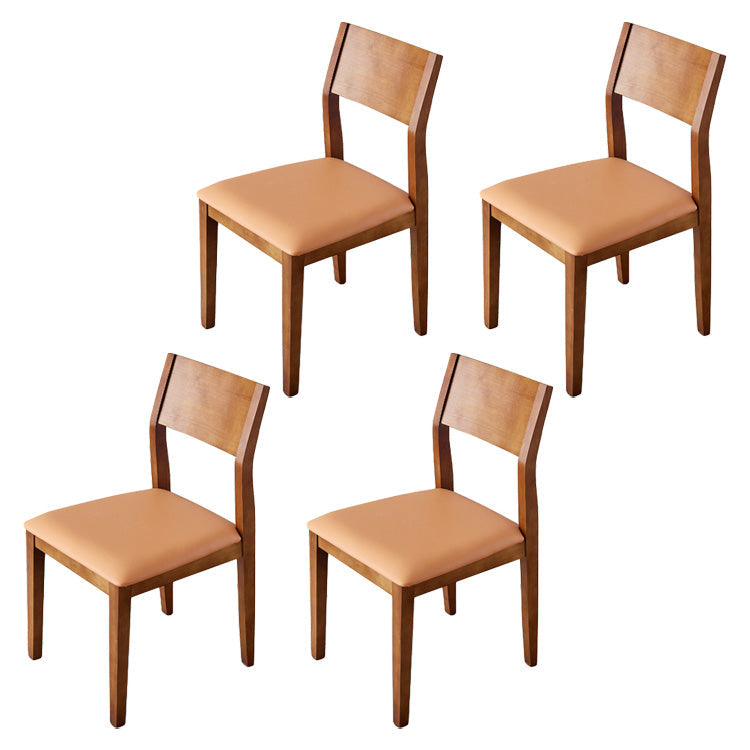 Armless Kitchen Chairs Modern Solid Wood Side Chairs for Dining Room Orange 4 Piece Set Clearhalo 'Dining Chairs' 'Dining Tables & Seating' 'dining_chair' 'furn' 'furn_dining_chair' 'Furniture' 'furniture_dining_chair' 'Kitchen & Dining Furniture' 5033193