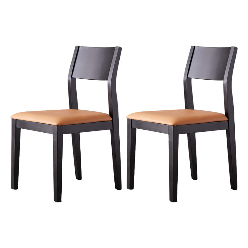 Armless Kitchen Chairs Modern Solid Wood Side Chairs for Dining Room Black-Orange 2 Piece Set Clearhalo 'Dining Chairs' 'Dining Tables & Seating' 'dining_chair' 'furn' 'furn_dining_chair' 'Furniture' 'furniture_dining_chair' 'Kitchen & Dining Furniture' 5033195