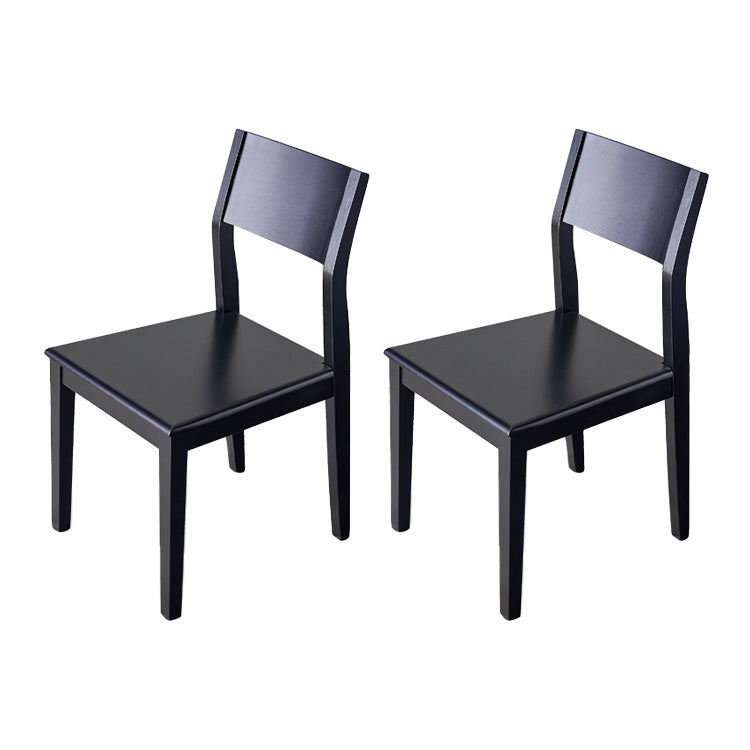 Armless Kitchen Chairs Modern Solid Wood Side Chairs for Dining Room Black 2 Piece Set Clearhalo 'Dining Chairs' 'Dining Tables & Seating' 'dining_chair' 'furn' 'furn_dining_chair' 'Furniture' 'furniture_dining_chair' 'Kitchen & Dining Furniture' 5033198