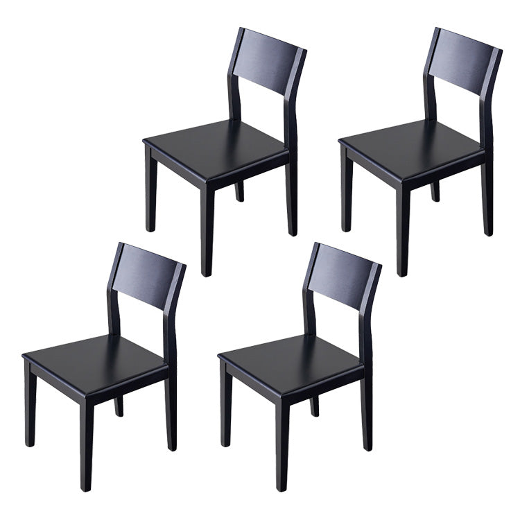 Armless Kitchen Chairs Modern Solid Wood Side Chairs for Dining Room Black 4 Piece Set Clearhalo 'Dining Chairs' 'Dining Tables & Seating' 'dining_chair' 'furn' 'furn_dining_chair' 'Furniture' 'furniture_dining_chair' 'Kitchen & Dining Furniture' 5033200
