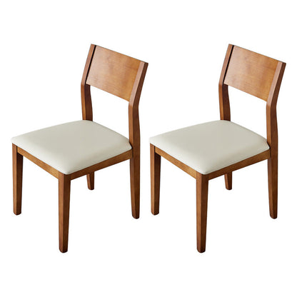 Armless Kitchen Chairs Modern Solid Wood Side Chairs for Dining Room Off-White 2 Piece Set Clearhalo 'Dining Chairs' 'Dining Tables & Seating' 'dining_chair' 'furn' 'furn_dining_chair' 'Furniture' 'furniture_dining_chair' 'Kitchen & Dining Furniture' 5033206