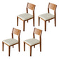 Armless Kitchen Chairs Modern Solid Wood Side Chairs for Dining Room Off-White 4 Piece Set Clearhalo 'Dining Chairs' 'Dining Tables & Seating' 'dining_chair' 'furn' 'furn_dining_chair' 'Furniture' 'furniture_dining_chair' 'Kitchen & Dining Furniture' 5033209