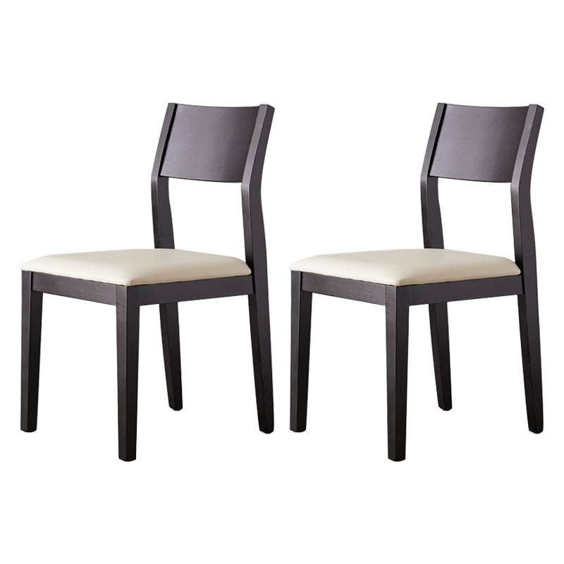 Armless Kitchen Chairs Modern Solid Wood Side Chairs for Dining Room Black-White 2 Piece Set Clearhalo 'Dining Chairs' 'Dining Tables & Seating' 'dining_chair' 'furn' 'furn_dining_chair' 'Furniture' 'furniture_dining_chair' 'Kitchen & Dining Furniture' 5033211