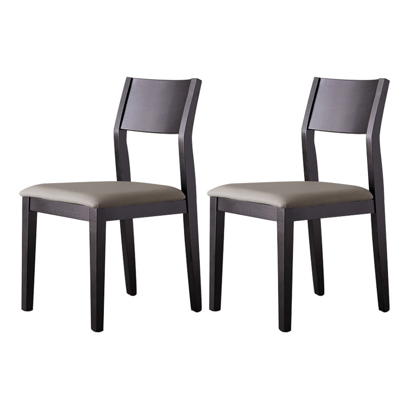 Armless Kitchen Chairs Modern Solid Wood Side Chairs for Dining Room Black Gray 2 Piece Set Clearhalo 'Dining Chairs' 'Dining Tables & Seating' 'dining_chair' 'furn' 'furn_dining_chair' 'Furniture' 'furniture_dining_chair' 'Kitchen & Dining Furniture' 5033213