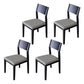 Armless Kitchen Chairs Modern Solid Wood Side Chairs for Dining Room Black Gray 4 Piece Set Clearhalo 'Dining Chairs' 'Dining Tables & Seating' 'dining_chair' 'furn' 'furn_dining_chair' 'Furniture' 'furniture_dining_chair' 'Kitchen & Dining Furniture' 5033214