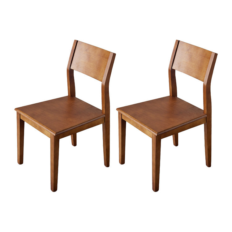 Armless Kitchen Chairs Modern Solid Wood Side Chairs for Dining Room Walnut 2 Piece Set Clearhalo 'Dining Chairs' 'Dining Tables & Seating' 'dining_chair' 'furn' 'furn_dining_chair' 'Furniture' 'furniture_dining_chair' 'Kitchen & Dining Furniture' 5033215