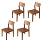 Armless Kitchen Chairs Modern Solid Wood Side Chairs for Dining Room Walnut 4 Piece Set Clearhalo 'Dining Chairs' 'Dining Tables & Seating' 'dining_chair' 'furn' 'furn_dining_chair' 'Furniture' 'furniture_dining_chair' 'Kitchen & Dining Furniture' 5033216