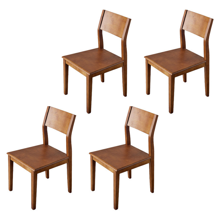 Armless Kitchen Chairs Modern Solid Wood Side Chairs for Dining Room Walnut 4 Piece Set Clearhalo 'Dining Chairs' 'Dining Tables & Seating' 'dining_chair' 'furn' 'furn_dining_chair' 'Furniture' 'furniture_dining_chair' 'Kitchen & Dining Furniture' 5033216