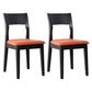 Armless Dining Chairs Modern Solid Wood Side Kitchen Chairs for Home Black-Orange 2 Piece Set Clearhalo 'Dining Chairs' 'Dining Tables & Seating' 'dining_chair' 'furn' 'furn_dining_chair' 'Furniture' 'furniture_dining_chair' 'Kitchen & Dining Furniture' 5033220