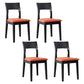Armless Dining Chairs Modern Solid Wood Side Kitchen Chairs for Home Black-Orange 4 Piece Set Clearhalo 'Dining Chairs' 'Dining Tables & Seating' 'dining_chair' 'furn' 'furn_dining_chair' 'Furniture' 'furniture_dining_chair' 'Kitchen & Dining Furniture' 5033221