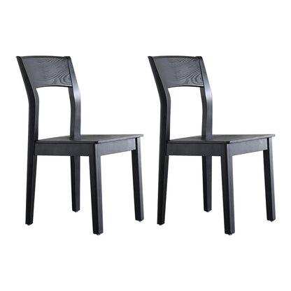 Armless Dining Chairs Modern Solid Wood Side Kitchen Chairs for Home Black 2 Piece Set Clearhalo 'Dining Chairs' 'Dining Tables & Seating' 'dining_chair' 'furn' 'furn_dining_chair' 'Furniture' 'furniture_dining_chair' 'Kitchen & Dining Furniture' 5033224