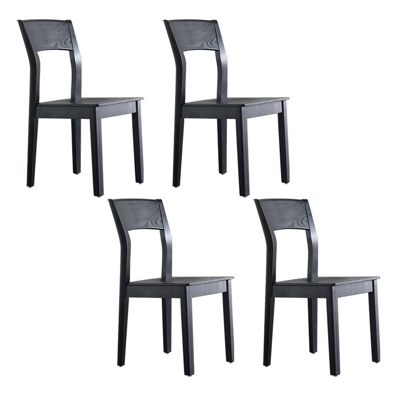 Armless Dining Chairs Modern Solid Wood Side Kitchen Chairs for Home Black 4 Piece Set Clearhalo 'Dining Chairs' 'Dining Tables & Seating' 'dining_chair' 'furn' 'furn_dining_chair' 'Furniture' 'furniture_dining_chair' 'Kitchen & Dining Furniture' 5033225