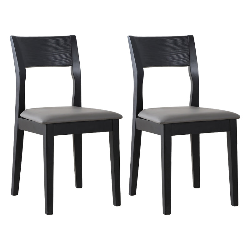Armless Dining Chairs Modern Solid Wood Side Kitchen Chairs for Home Black Gray 2 Piece Set Clearhalo 'Dining Chairs' 'Dining Tables & Seating' 'dining_chair' 'furn' 'furn_dining_chair' 'Furniture' 'furniture_dining_chair' 'Kitchen & Dining Furniture' 5033227